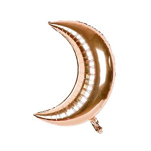 Balão de Festa Metalizado 27" 70cm - Lua Crescente - Rose Gold - 1 unidade - Rizzo