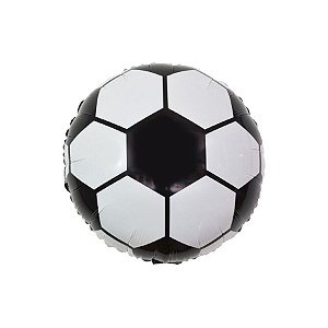 Balão de Festa Metalizado 20" 50cm - Bola de Futebol - 1 unidade - Make Mais - Rizzo