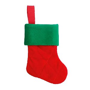 Bota de Natal para Pendurar - Vermelho/Verde - 15cm - 1 unidade - Cromus - Rizzo