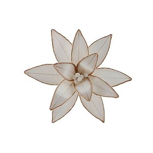 Poinsetia Decorativa de Natal - Veludo Branco - 45cm - 1 unidade - Rizzo