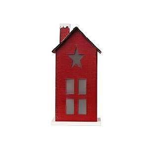 Casinha decorativa de Natal com led - Vermelha - 22cm - 1 unidade - Rizzo