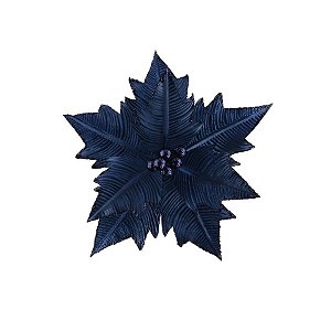 Poinsetia Decorativa de Natal - Azul - 29cm - 1 unidade - Rizzo