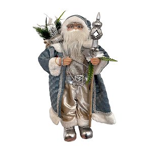 Papai Noel em pé Decorativo - Azul - 45cm - 1 unidade - Rizzo