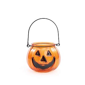 Enfeite Decorativo Halloween - Abóbora de Vidro Happy Halloween - 8cm - 1 unidade - Cromus - Rizzo