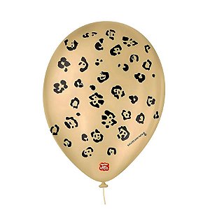 Balão de Festa Decorado - Onça Pintada - 9" 23cm  - 25 unidades - Balões São Roque - Rizzo