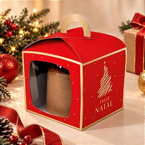 Caixa Panetone de Natal - Lines - 10 unidades - Cromus - Rizzo