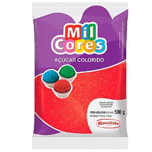 Açúcar Cristal Vermelho 500 gr Mil Cores Mavalério Rizzo Confeitaria