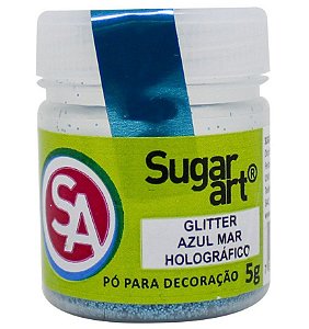 Pó para Decoração Glitter Azul Marinho Holográfico 5g Sugar Art  Confeitaria