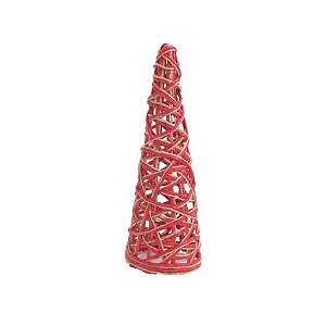Enfeite Decorativo de Natal - Topiaria de Juta - Vermelho - 18cm - 1 unidade - Cromus - Rizzo