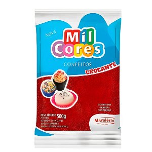 Confeito Miçanga Mil Cores Nº 0 Vermelha  - 500 g  - Mavalério