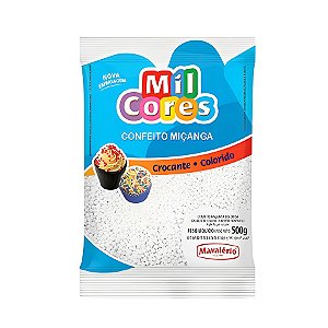 Confeito Miçanga Mil Cores Nº 0  Branca - 500 g  - Mavalério