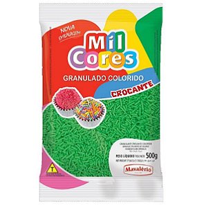 Granulado Aquarela Crocante Mil Cores Verde  - 500 g - Mavalério