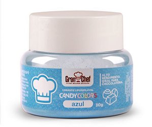 Corante em Pó Lipossolúvel Candy Colors Azul 30g Granchef