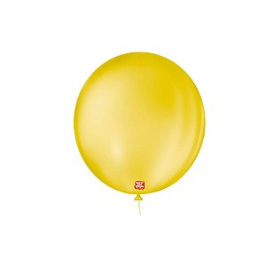 Balão de Festa Látex Liso 9''23cm Redondo  - Amarelo Sol - 50 unidades - Balões São Roque - Rizzo
