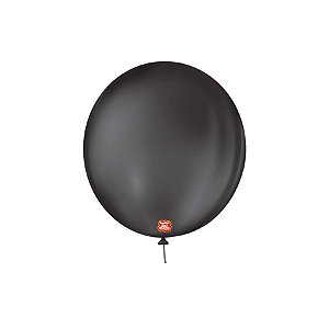 Balão de Festa Látex Liso 9''23cm Redondo  - Preto Ebano - 50 unidades - Balões São Roque - Rizzo