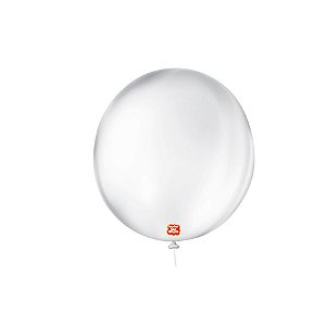 Balão de Festa Látex Liso 9''23cm Redondo  - Transparente - 50 unidades - Balões São Roque - Rizzo