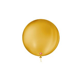 Balão de Festa Látex Liso 9''23cm Redondo - Amarelo Ocre - 50 unidades - Balões São Roque - Rizzo