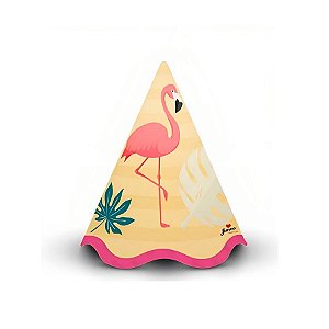 Chapeu Tropical Flamingo Folhas  - 8 unidades - Junco - Rizzo