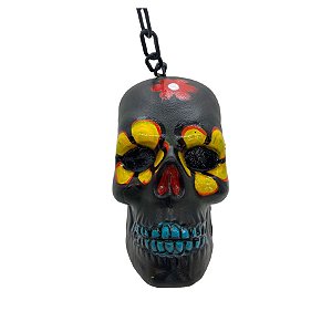 Enfeite Decorativo Halloween - Caveira Corrente Mexicana Preta - 1 unidade - Rizzo