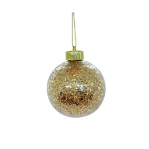 Bola de Natal Decorada - Cristais Dourado - 10cm - 4 unidades - Cromus - Rizzo