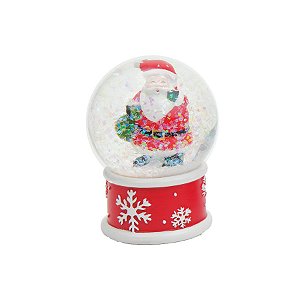 Enfeite de Natal - Globo de Neve Papai Noel Vermelho - 6cm - 1 unidade - Cromus - Rizzo