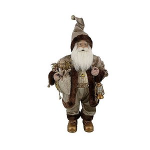 Papai Noel Decorativo em Pé - Marrom - 60cm - 1 unidade - Rizzo