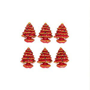 Confeito de Açúcar - Árvore de Natal Vermelha - 6 unidades - Encantos de Açúcar - Rizzo