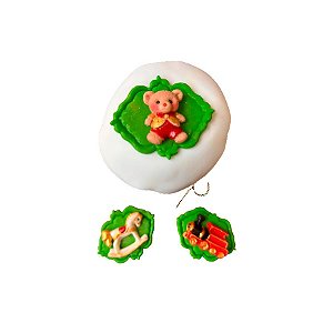 Confeito de Açúcar - Moldura de Natal Verde - 3 unidades - Encantos de Açúcar - Rizzo