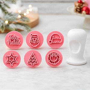 Kit Carimbos - Natal - 2cm - 7 unidades - BlueStar - Rizzo