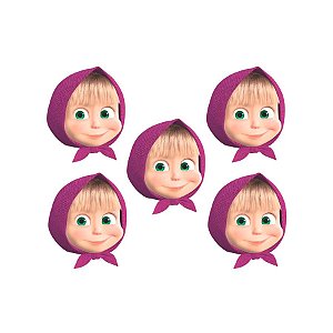 Mini Carinha Impresso em EVA - Masha e o Urso  - 5 unidades - Piffer - Rizzo