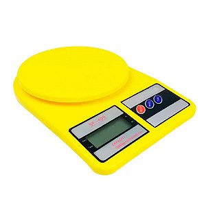 Balança Digital para Cozinha até 10kg - Amarelo - 1 unidade - Rizzo