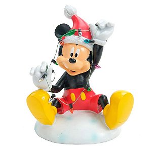 Enfeite de Natal - Miniatura Mickey com Pisca-Pisca - 15cm  - 1 unidade - Cromus  - Rizzo