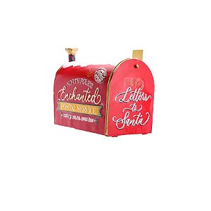 Caixa de correio decorativa de Natal - Vermelho, Branco - 96cm  - 1 unidade - Cromus  - Rizzo