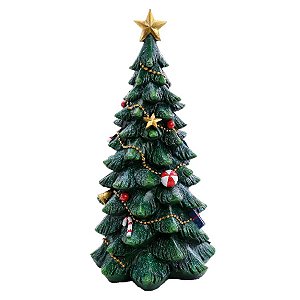 Arvore de Natal com Estrela - Verde, Dourado e Vermelho - 30cm - 1 unidade - Cromus - Rizzo