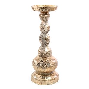 Castiçal Natalino Ouro - Dourado - 30cm  - 1 unidade - Cromus - Rizzo