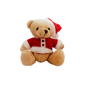 Urso de Pelúcia de Natal - Gorro Noel - Bege - 1 unidade - Cromus - Rizzo
