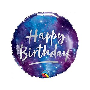Balão de Festa Microfoil 18" 46cm - Happy Birthday - 1 unidade - Qualatex - Rizzo