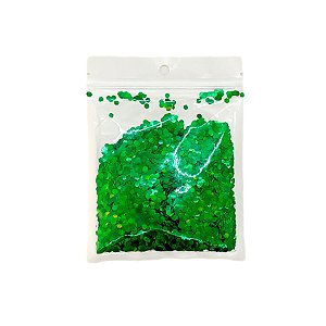 Confete Hexagonal Holográfico - Verde - 15g  - 1 unidade - Rizzo