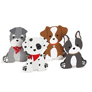 Enfeite de Mesa - Cachorrinhos - 4 unidades - Cromus - Rizzo
