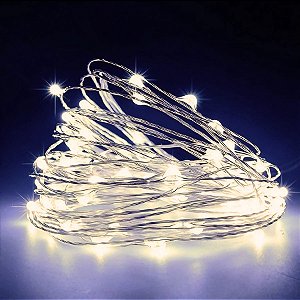 Cordão de Led Fio de Fada - Branco Quente - 5m - 1 unidade - Rizzo