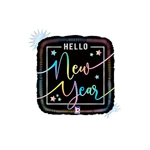 Balão de Festa Metalizado 18" 46cm - Opal Hello New Year - 1 unidade - Rizzo