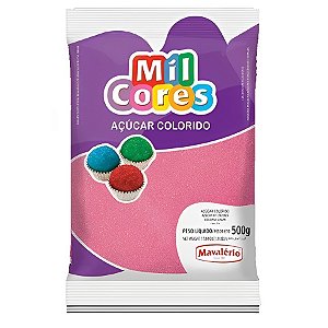Açúcar Cristal Rosa 500 g Mil Cores Mavalério Rizzo Confeitaria