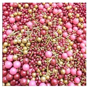 Sprinkles Rose Gold 60g - Morello -  Confeitaria