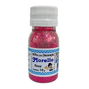 Pó para Decoração - Brilho Rosa - Morello - 10g - Rizzo Confeitaria