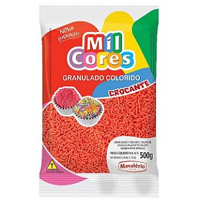Granulado Aquarela Crocante Mil Cores Vermelho  - 500 g - Mavalério