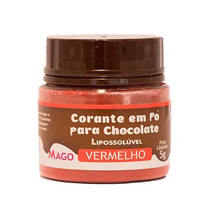 Corante em pó para chocolate lipossoluvel vermelho 5g Mago