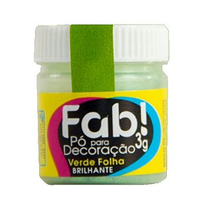 Pó para decoração verde folha 3g Fab