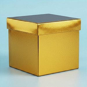 Caixa Cubo Para Presente Metalizada com Textura Dourado 15x15x15cm - 10 unidades - ASSK - Rizzo