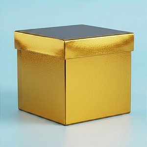 Caixa Cubo Para Presente Metalizada com Textura Dourado 12x12x12cm - 10 unidades - ASSK - Rizzo
