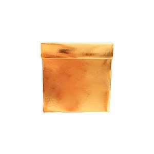 Caixa Cubo Para Presente Metalizada com Textura Dourado 10x10x10cm   - 10 unidades - ASSK - Rizzo